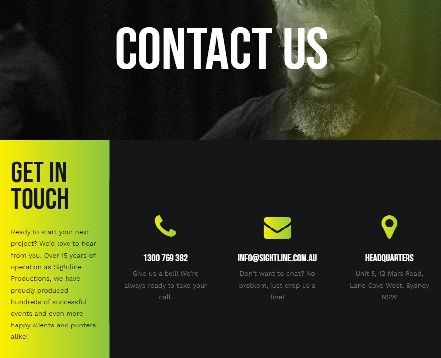 Contact us - Sightline Productions